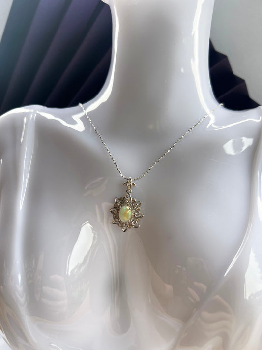 Ethiopian Opal Sterling Silver Necklace